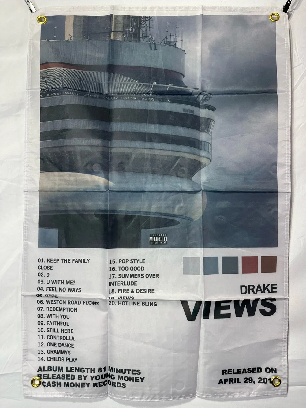 Drake Album Cover Banner Tapestry 3x2 Ft. With 4 Grommets